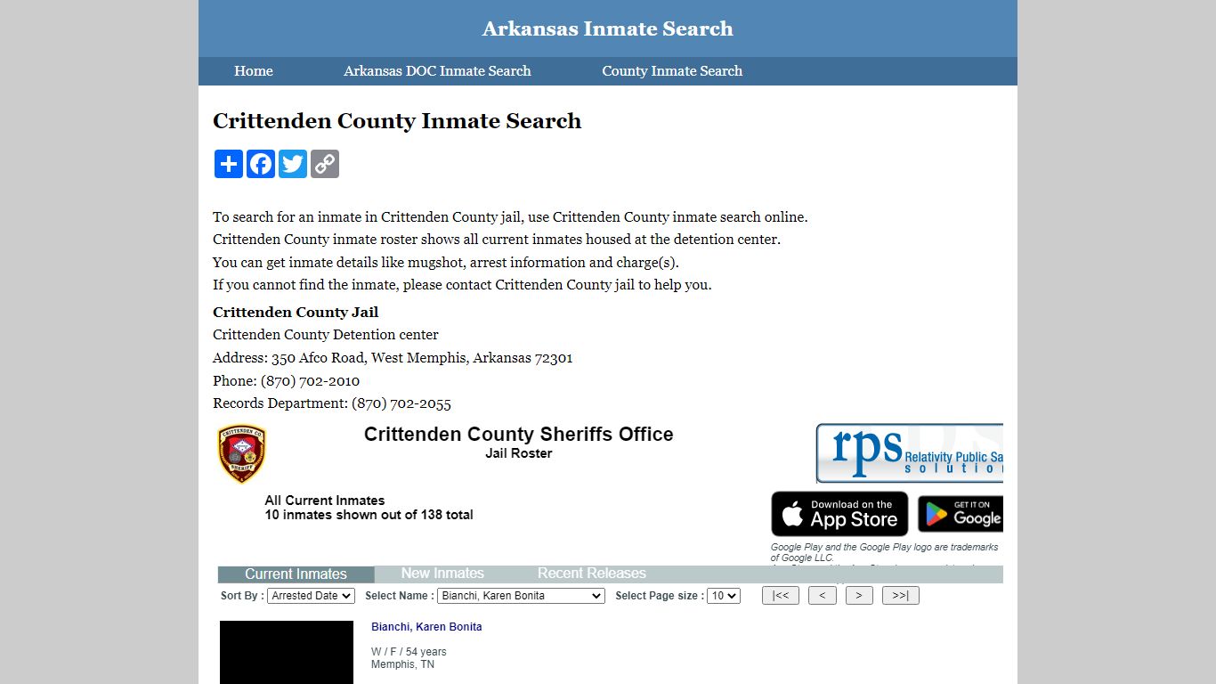 Crittenden County Inmate Search